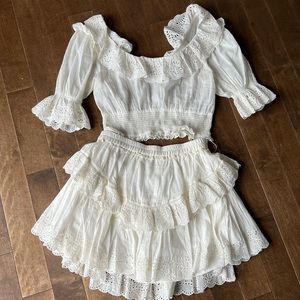 2 piece set mini skirt and cropped top